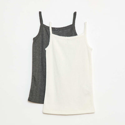 Lot de 2 débardeurs en coton GRIS