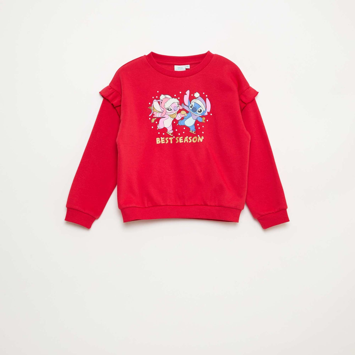 Sweat 'Stitch' 'Disney' avec volants aux manches ROUGE