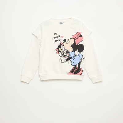 Sweat 'Minnie' 'Disney' avec volants aux manches BLANC