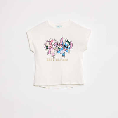 T-shirt imprimé 'Stitch' BLANC