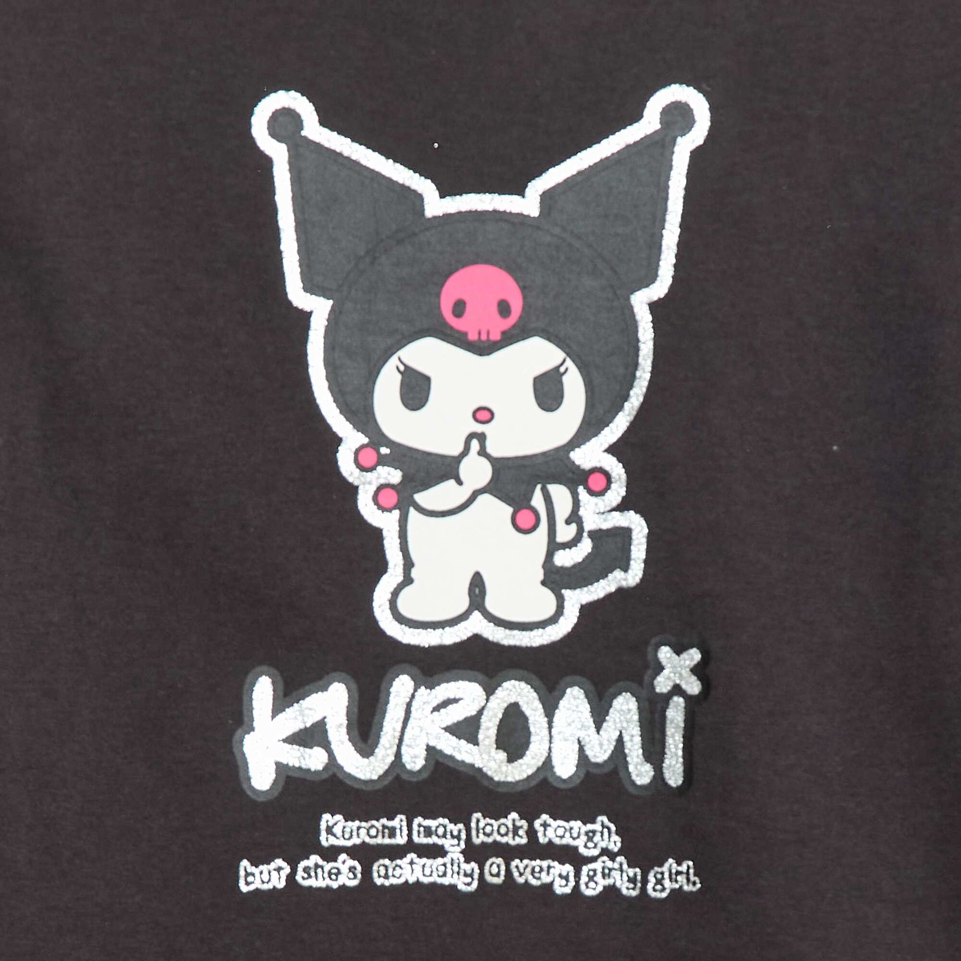 T-shirt 'Kuromi' 'Hellokitty&friends' en jersey coton NOIR