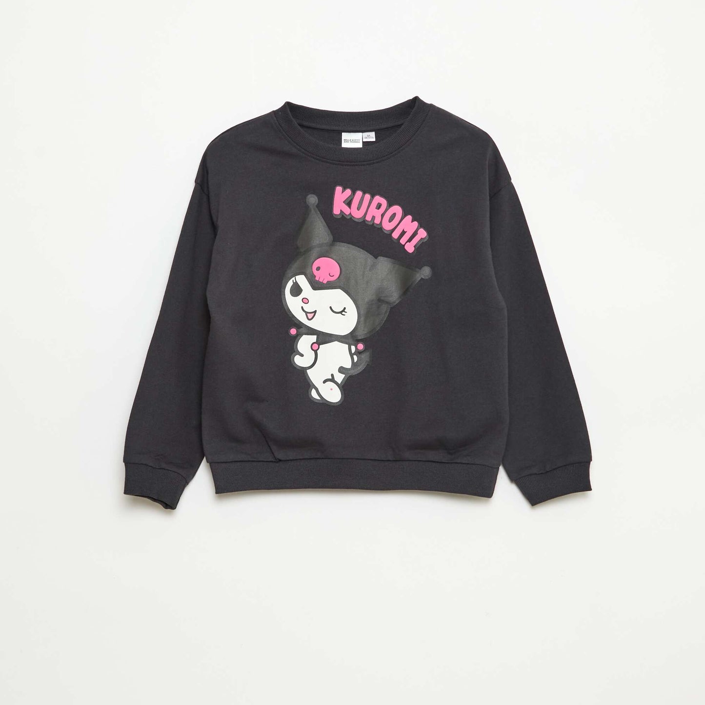 Sweat à capuche 'Hello Kitty & Kuromi' col rond NOIR