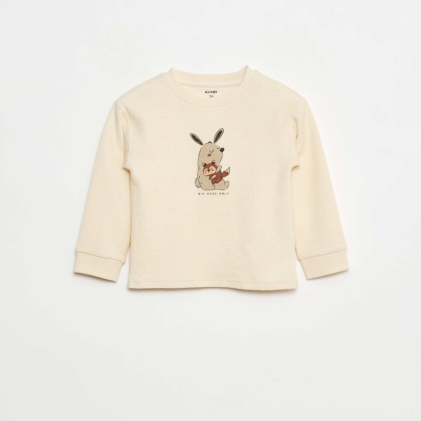 Pull léger en coton stretch avec imprimé BLANC