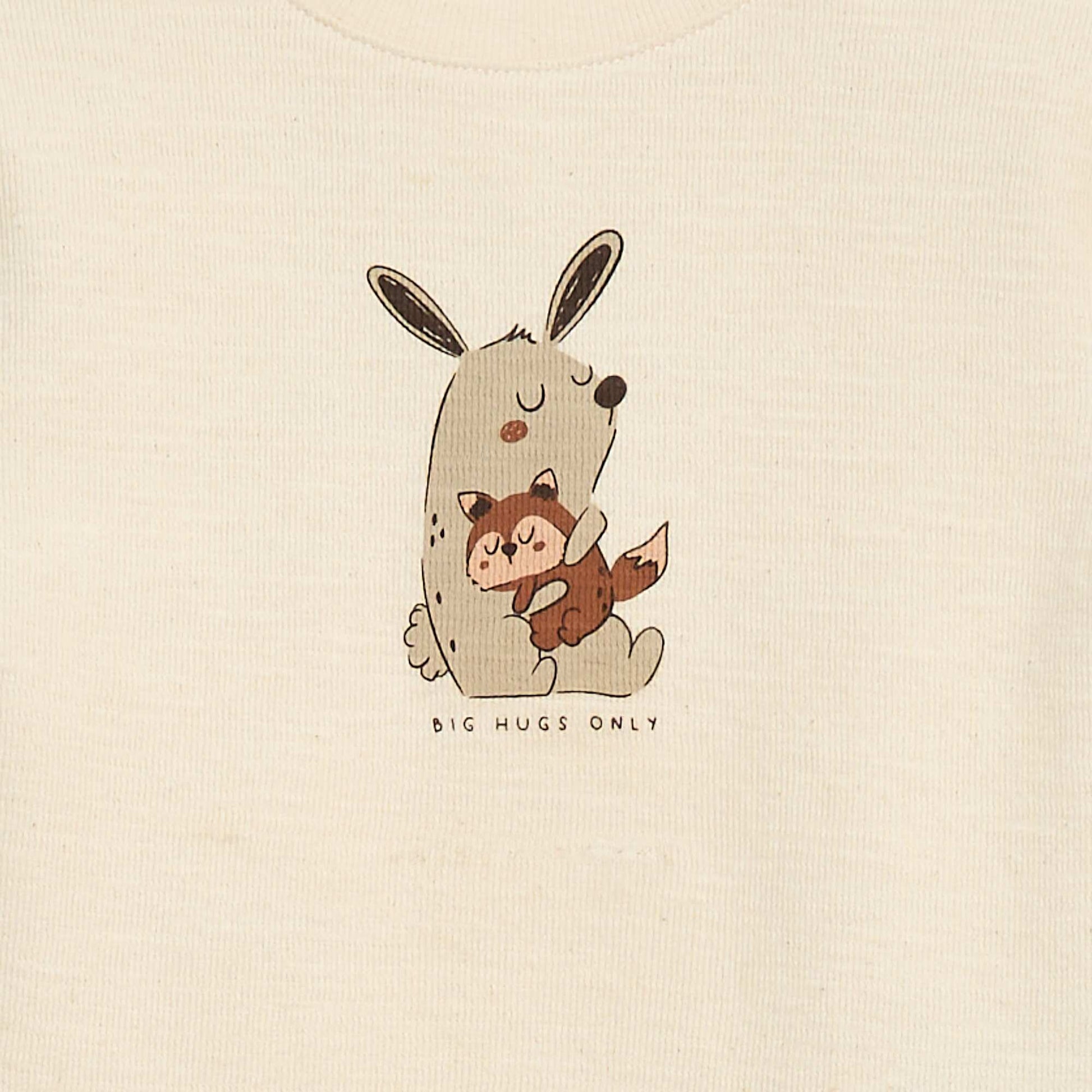 Pull léger en coton stretch avec imprimé BLANC