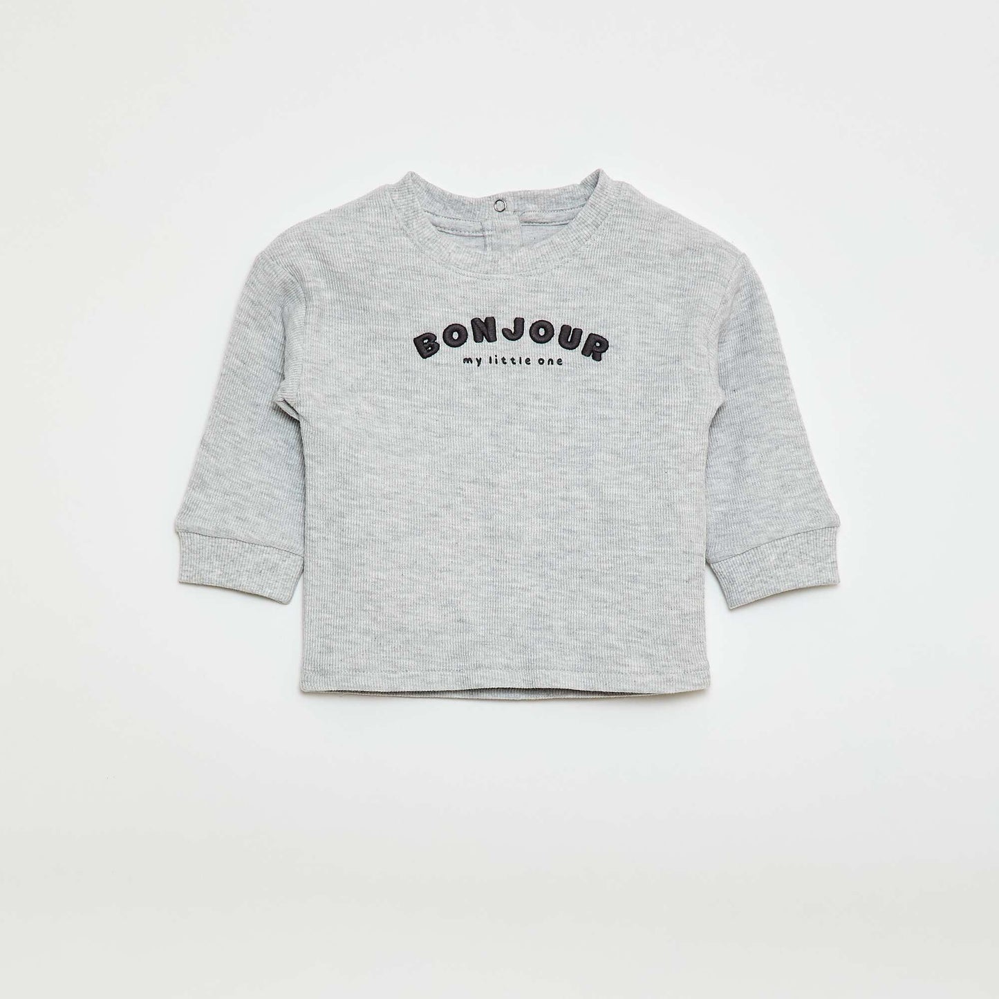 Pull léger en coton stretch avec imprimé GRIS