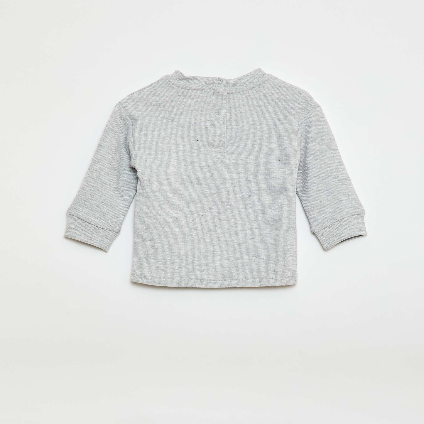 Pull léger en coton stretch avec imprimé GRIS