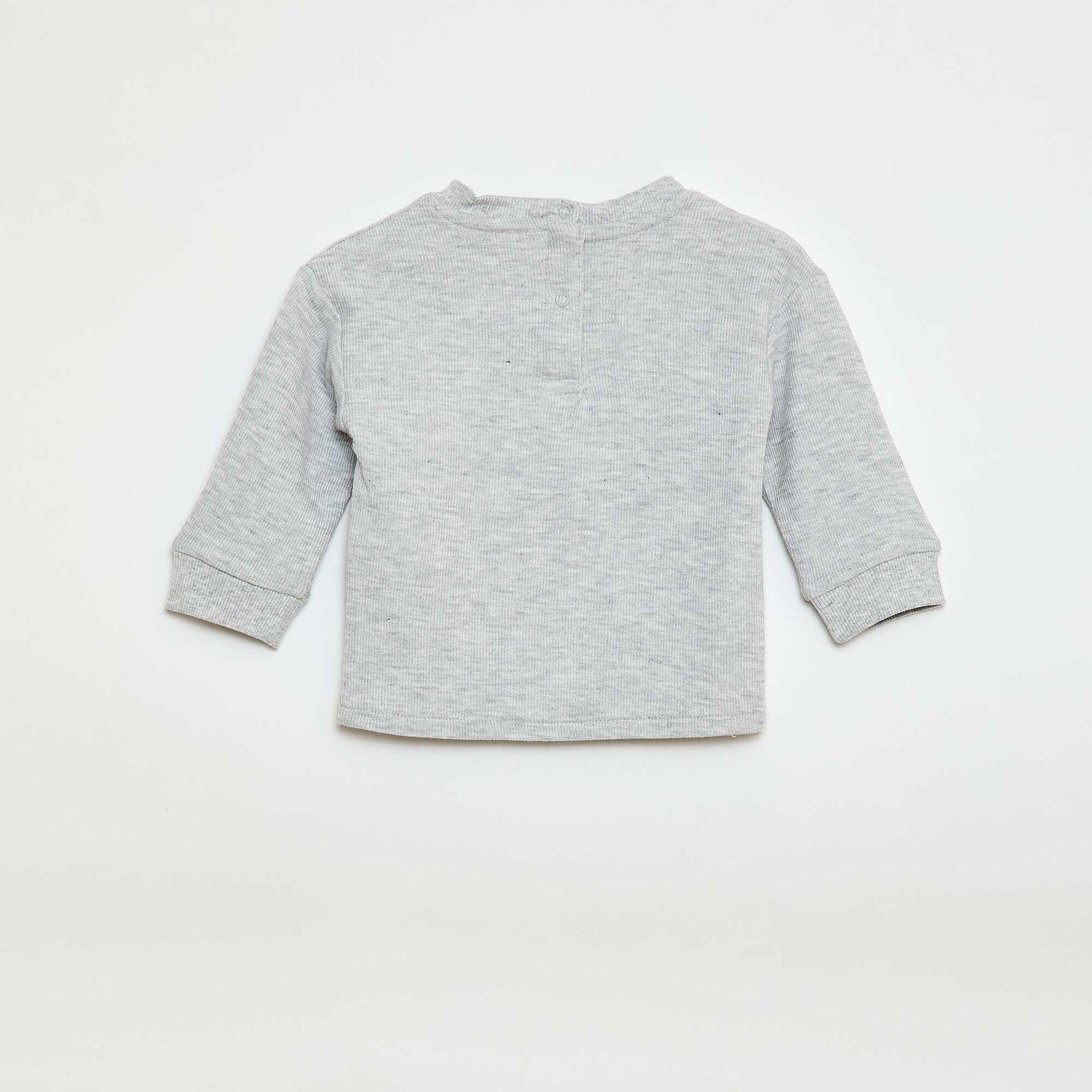 Pull léger en coton stretch avec imprimé GRIS