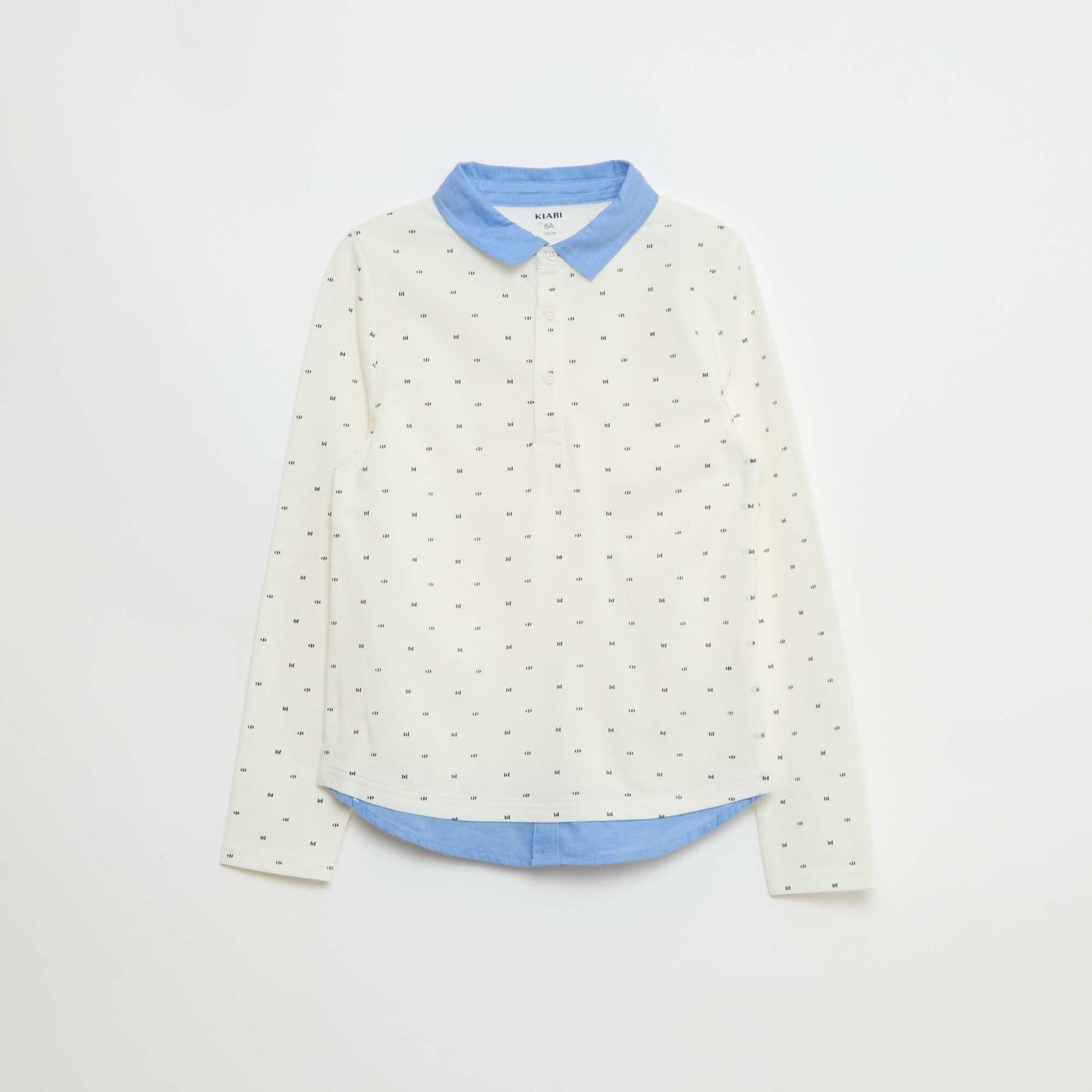 Polo piqué 2 en 1 all-over en coton BLANC