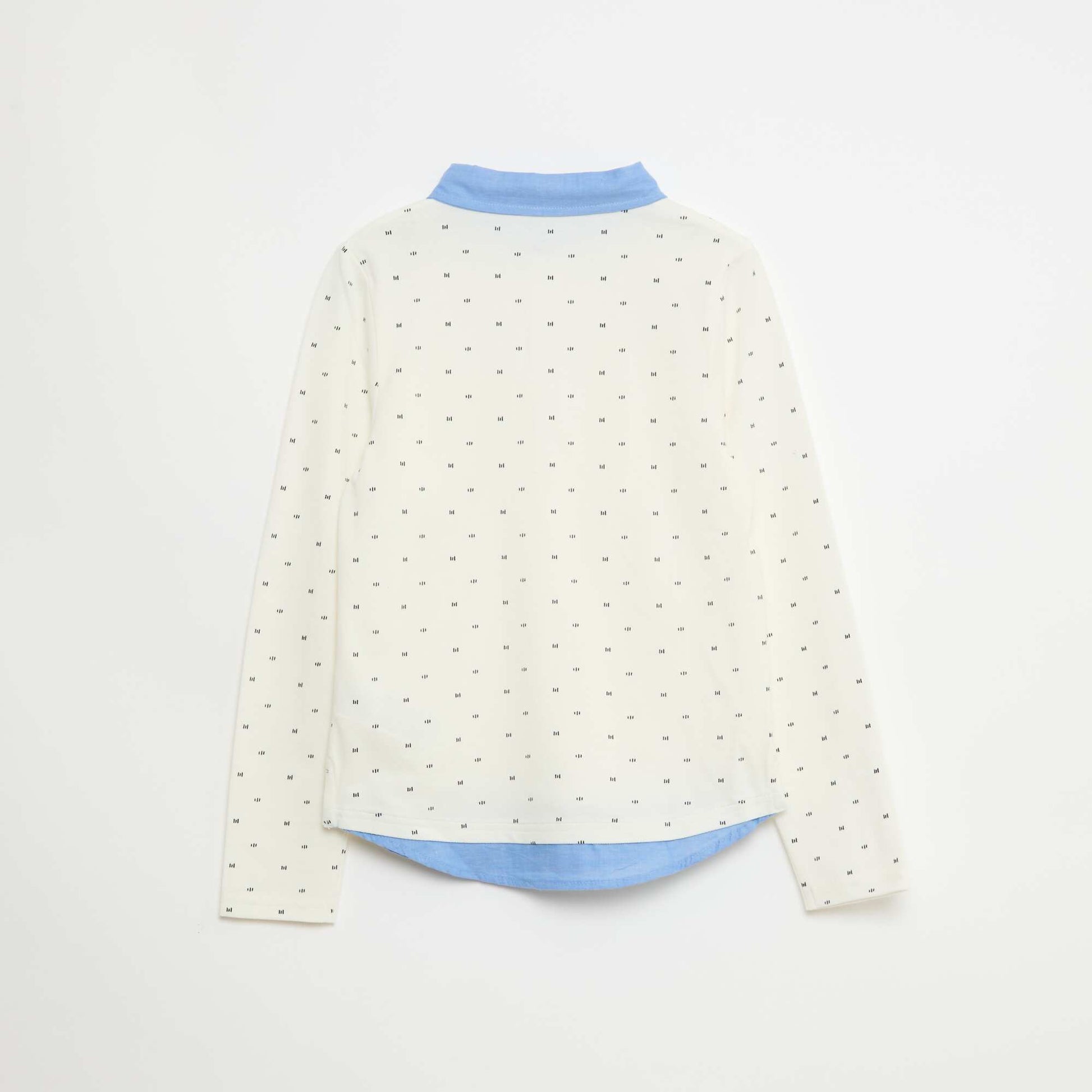Polo piqué 2 en 1 all-over en coton BLANC