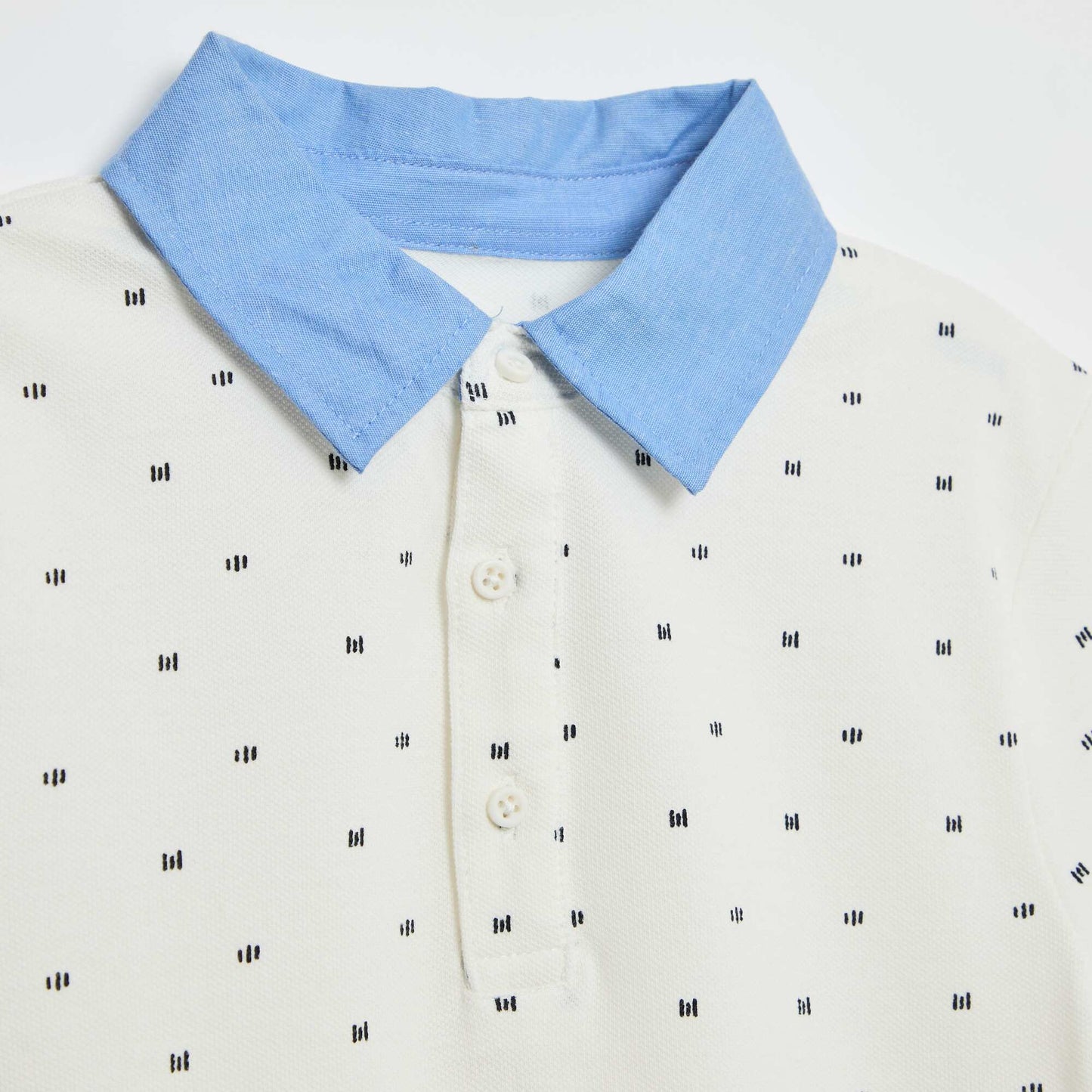 Polo piqué 2 en 1 all-over en coton BLANC