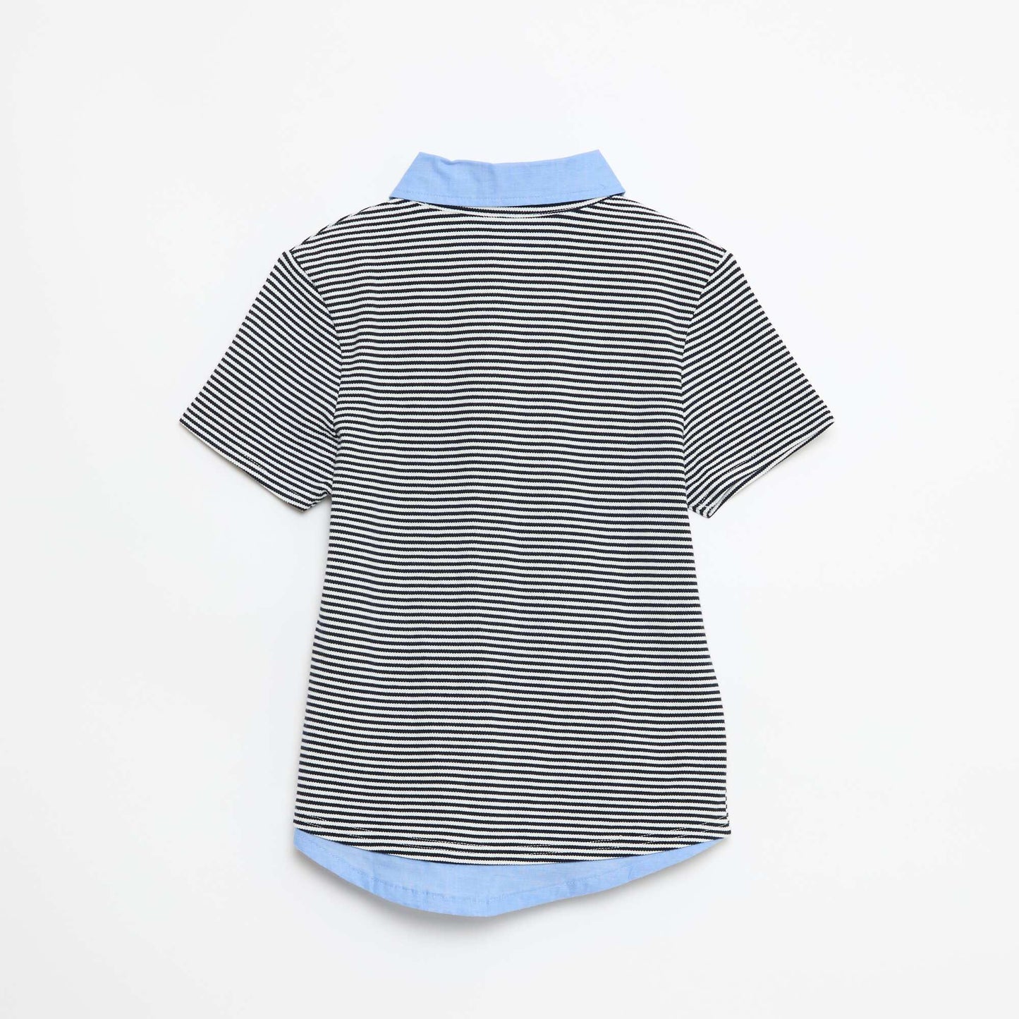 Polo piqué 2 en 1 rayé en coton BLANC