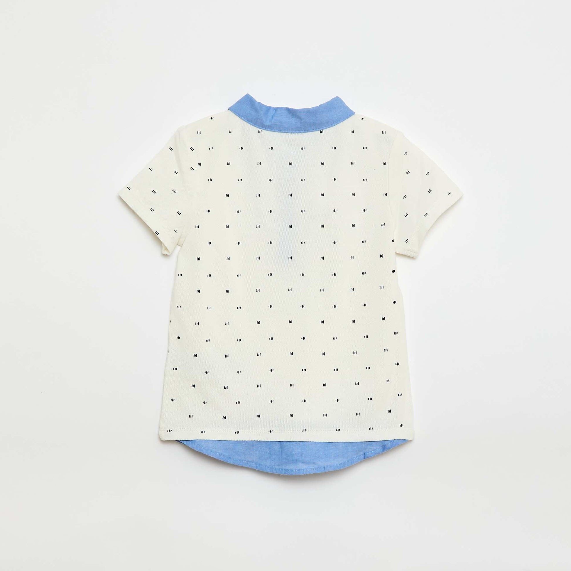 Polo imprimé effet 2-en-1 BLANC