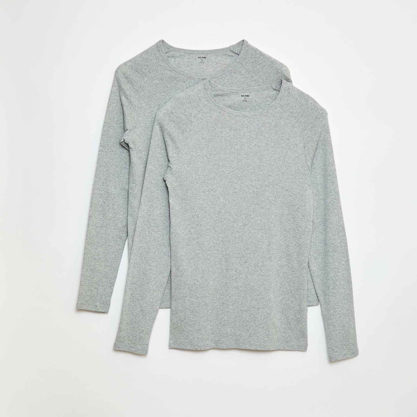 Tee-shirts basiques unis à manches longues GRIS