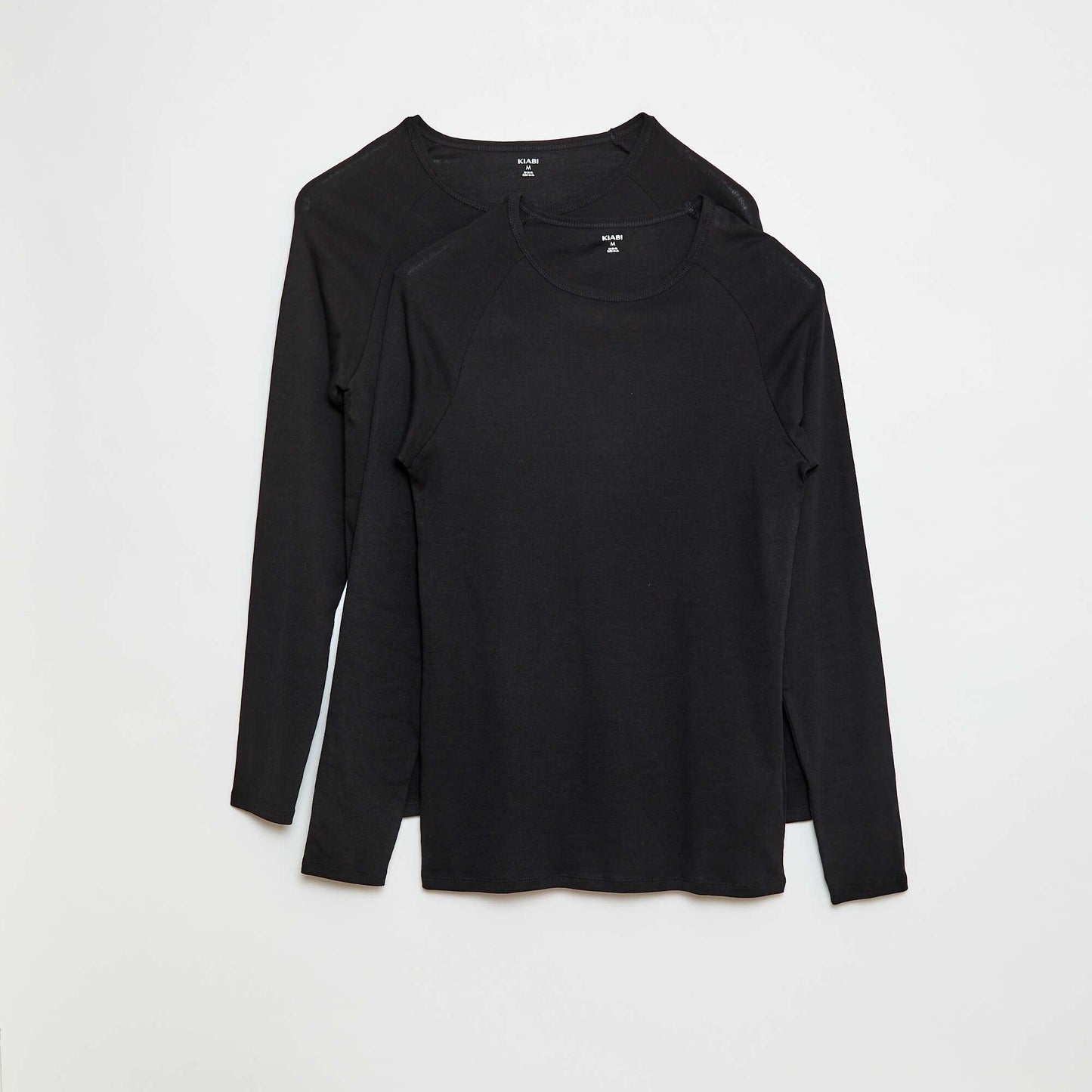 Tee-shirts basiques unis à manches longues NOIR