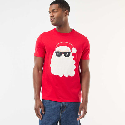 T-shirt 'Noël' manches courtes imprimé ROUGE