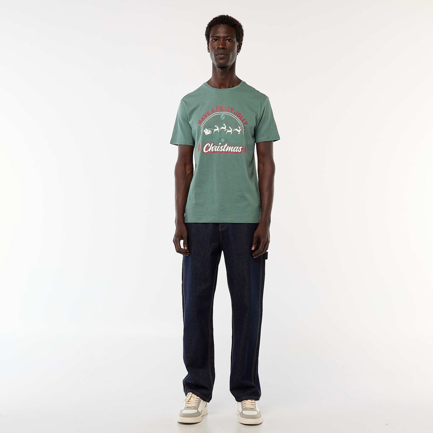 T-shirt 'Noël' manches courtes imprimé VERT