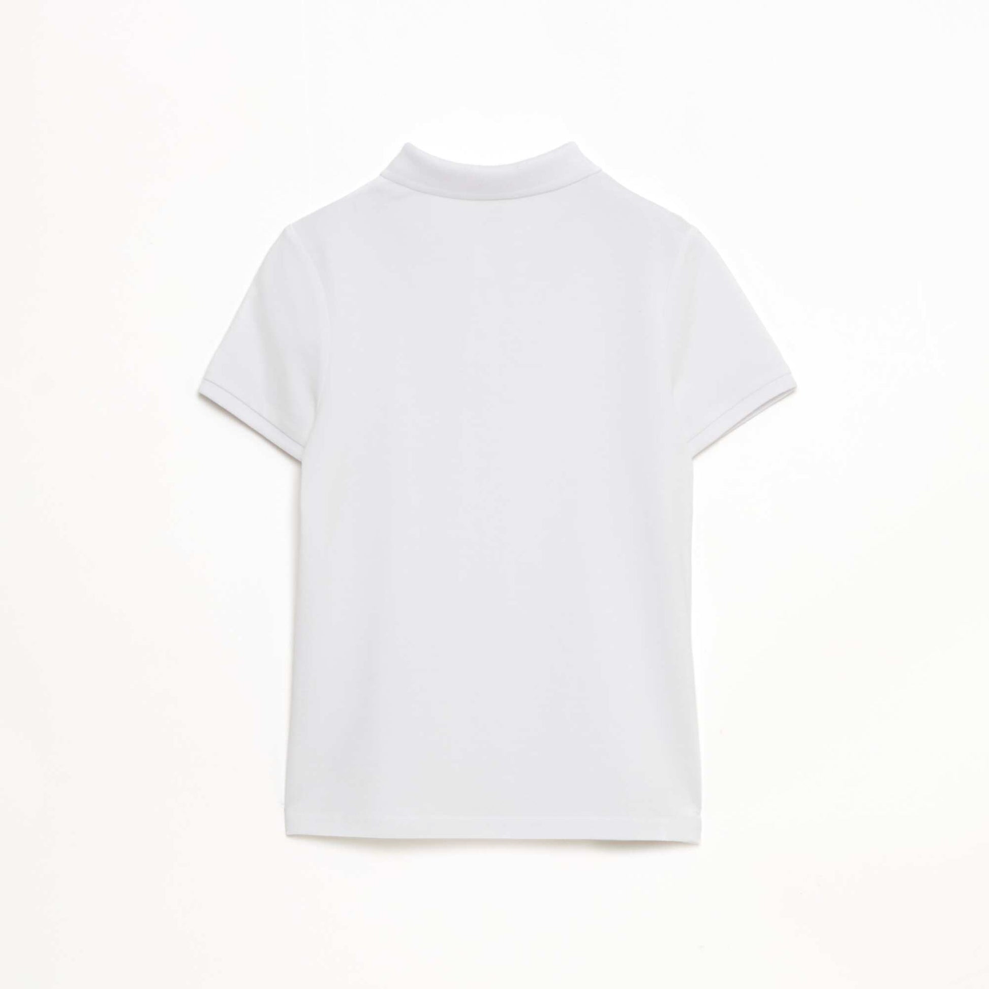 Polo maille piquée coton 220 gr - unisexe BLANC