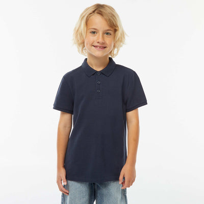 Polo maille piquée coton 220 gr - unisexe BLEU MARINE