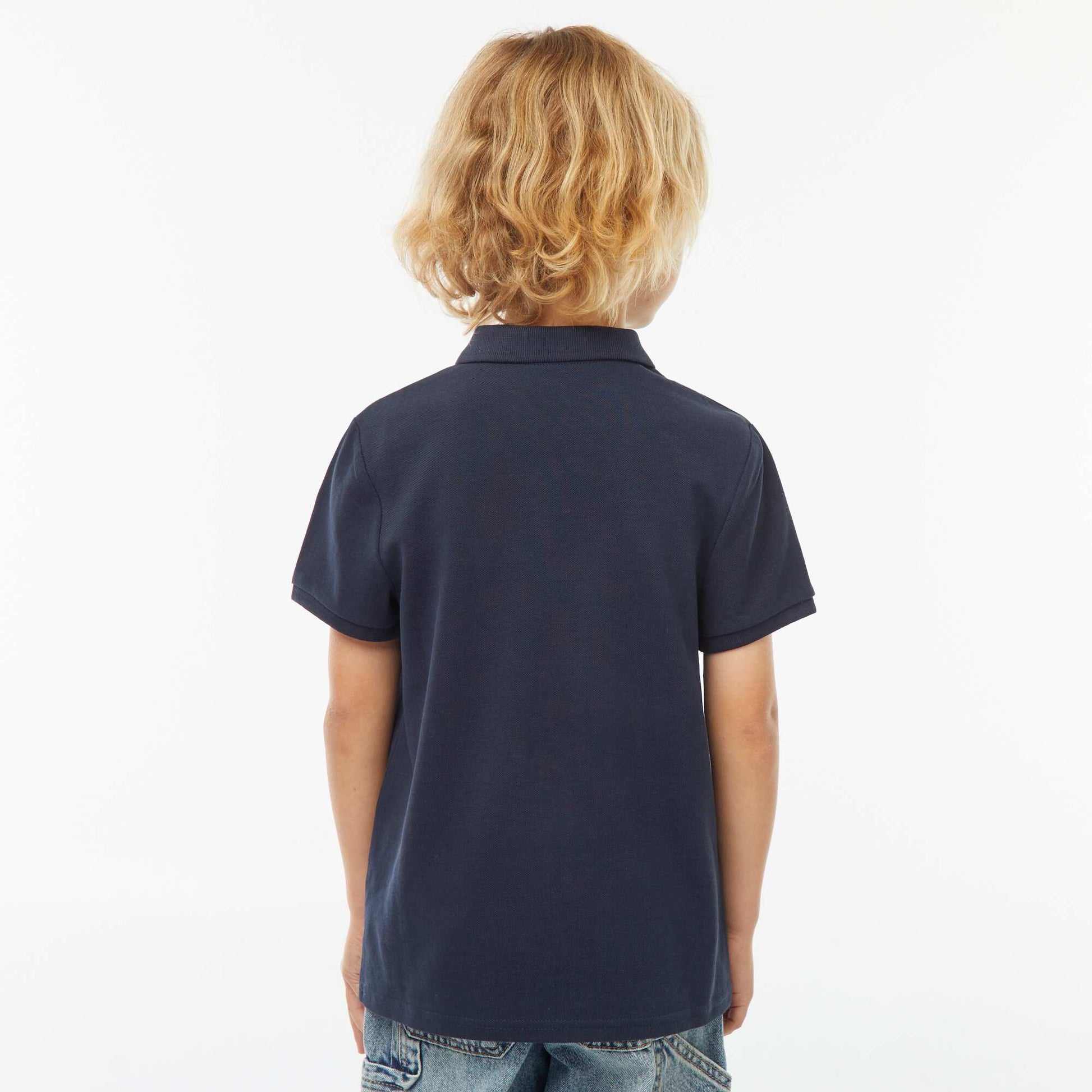 Polo maille piquée coton 220 gr - unisexe BLEU MARINE
