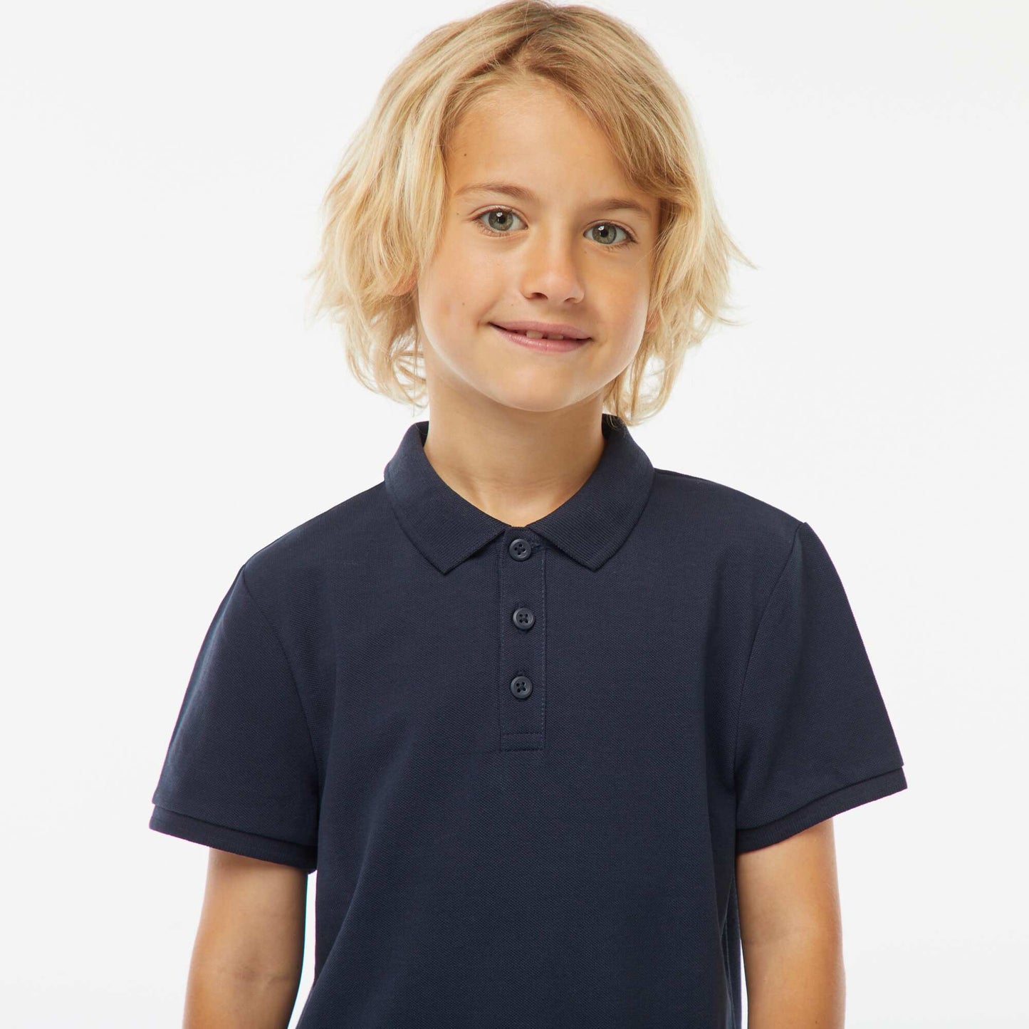 Polo maille piquée coton 220 gr - unisexe BLEU MARINE