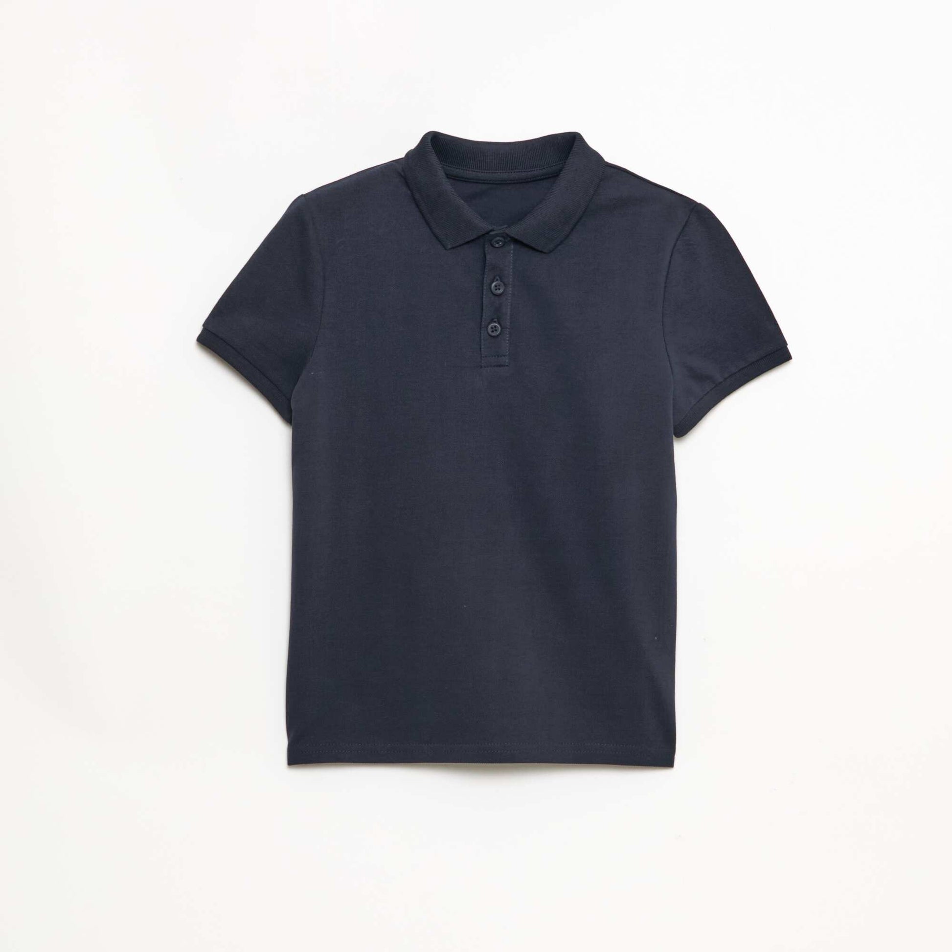 Polo maille piquée coton 220 gr - unisexe BLEU MARINE