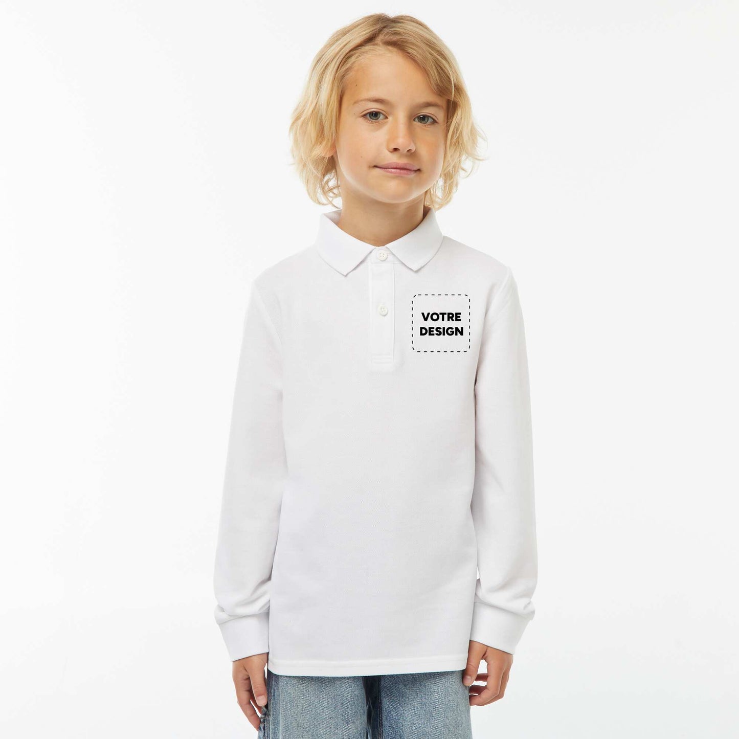 Polo maille piquée coton 220 gr - unisexe BLANC