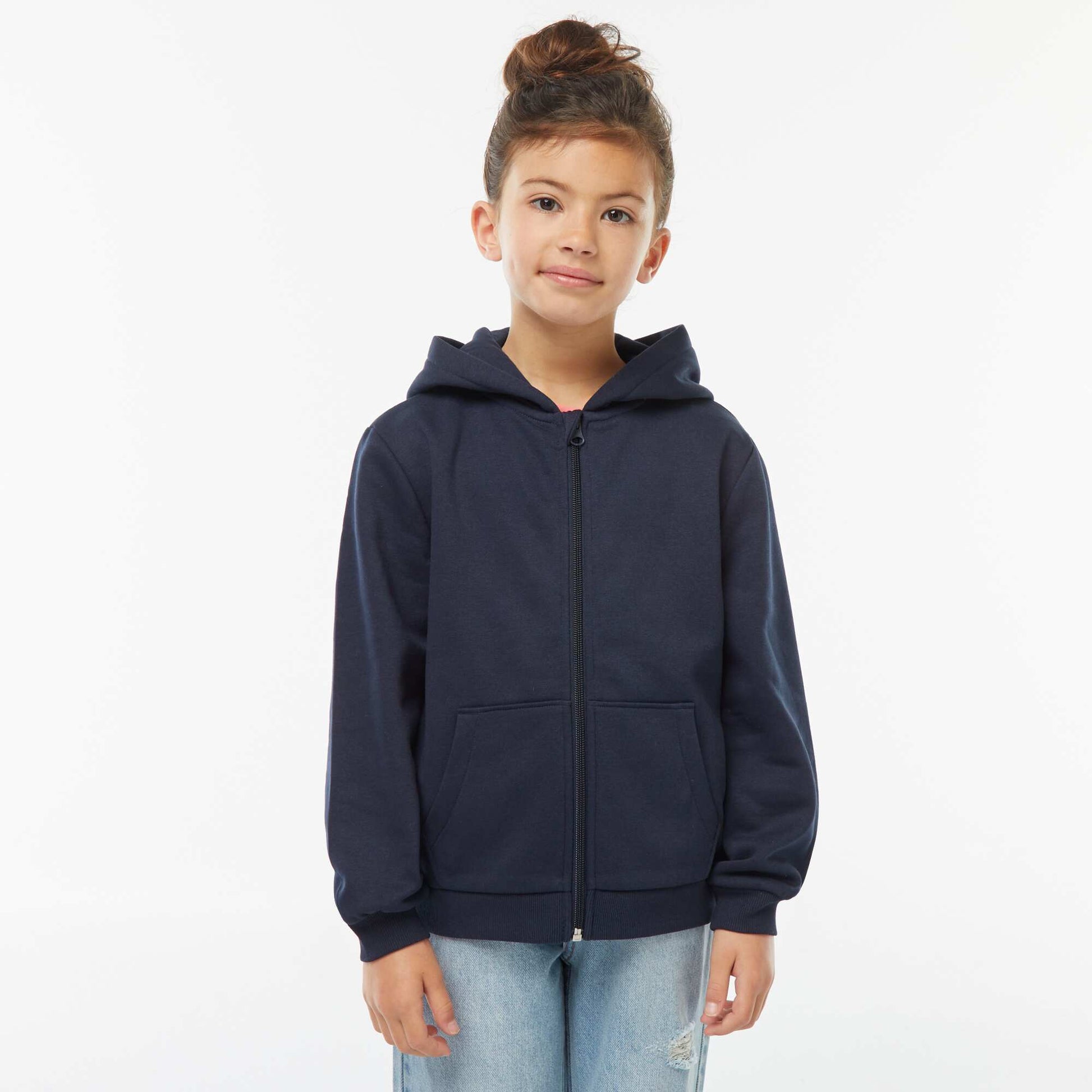 Sweat zippé capuche molleton 260 Gr -unisexe BLEU MARINE
