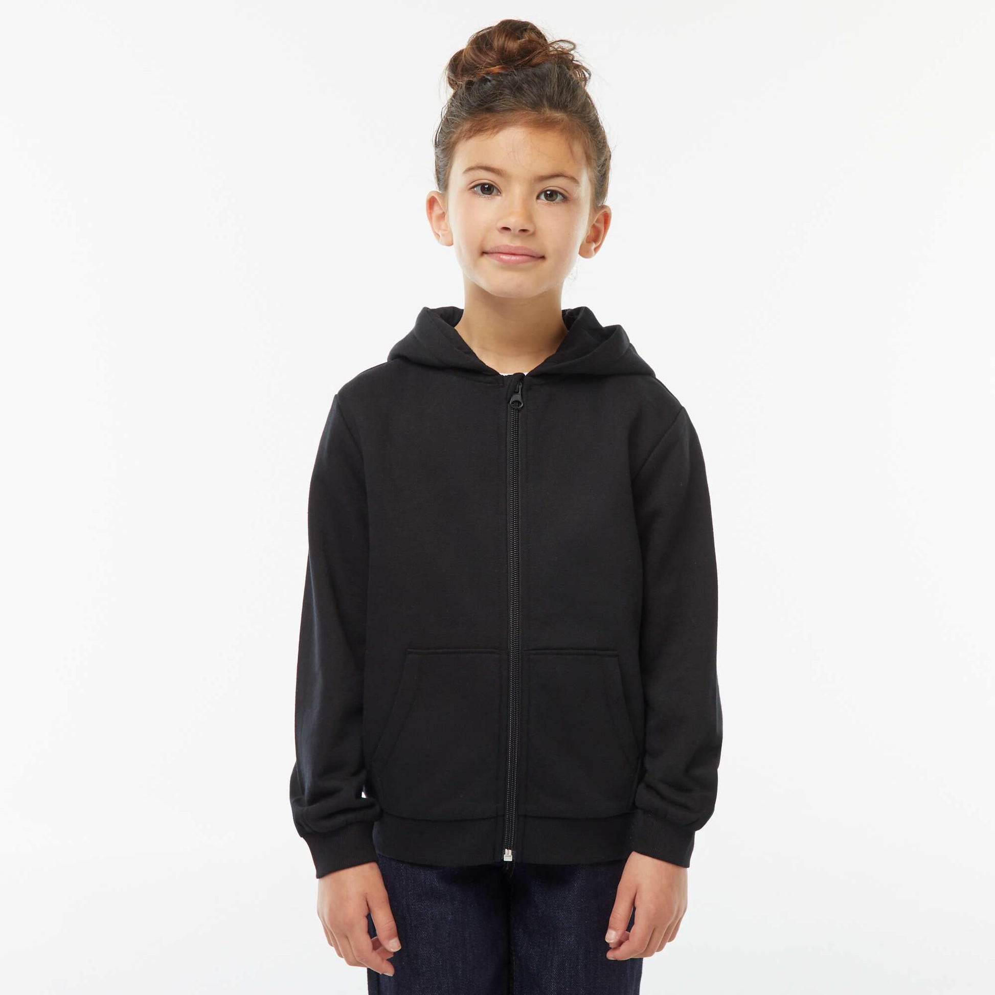 Sweat zippé capuche molleton 260 Gr -unisexe NOIR