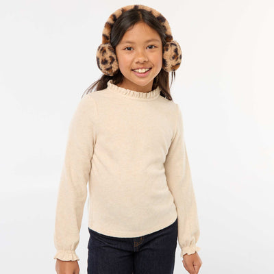 T-shirt col montant côtelé BEIGE