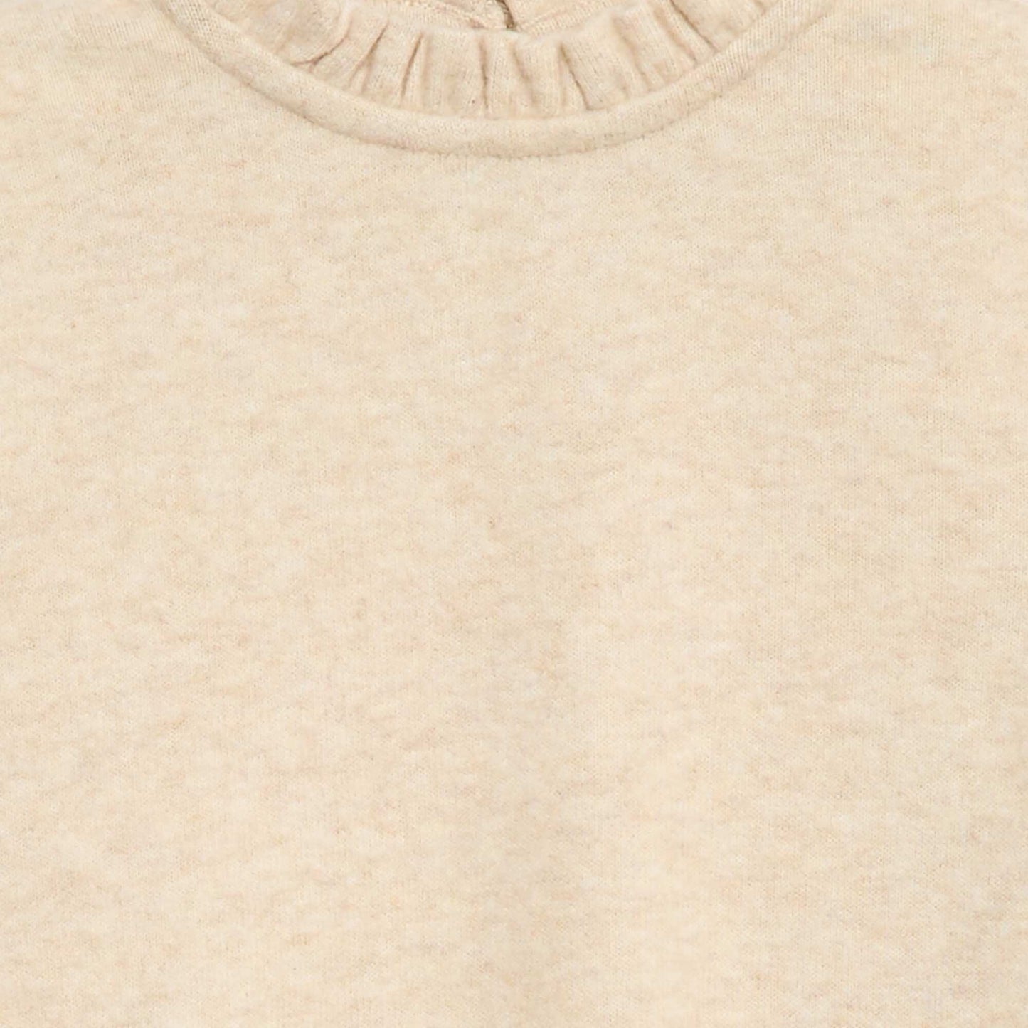 T-shirt col montant côtelé BEIGE