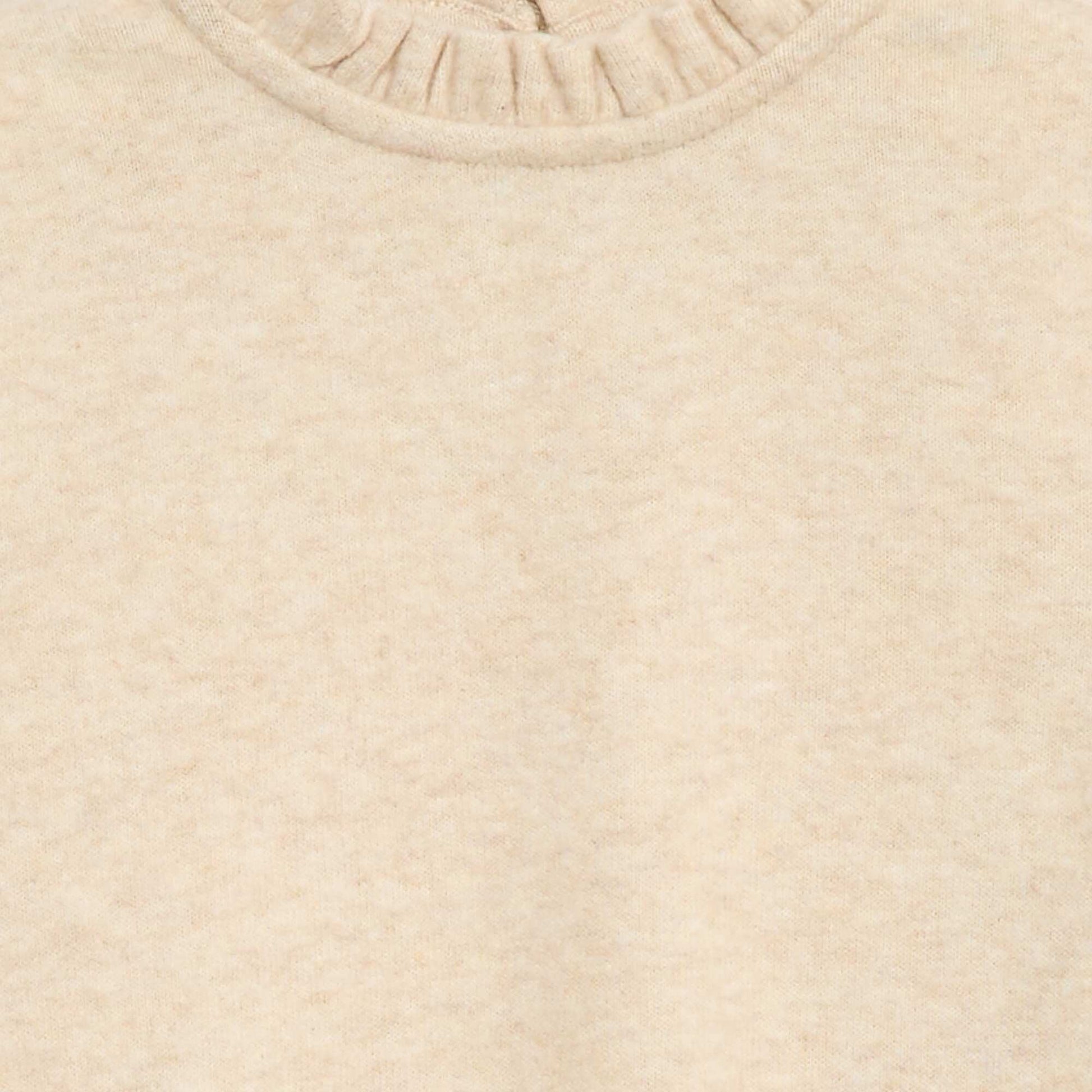 T-shirt col montant côtelé BEIGE
