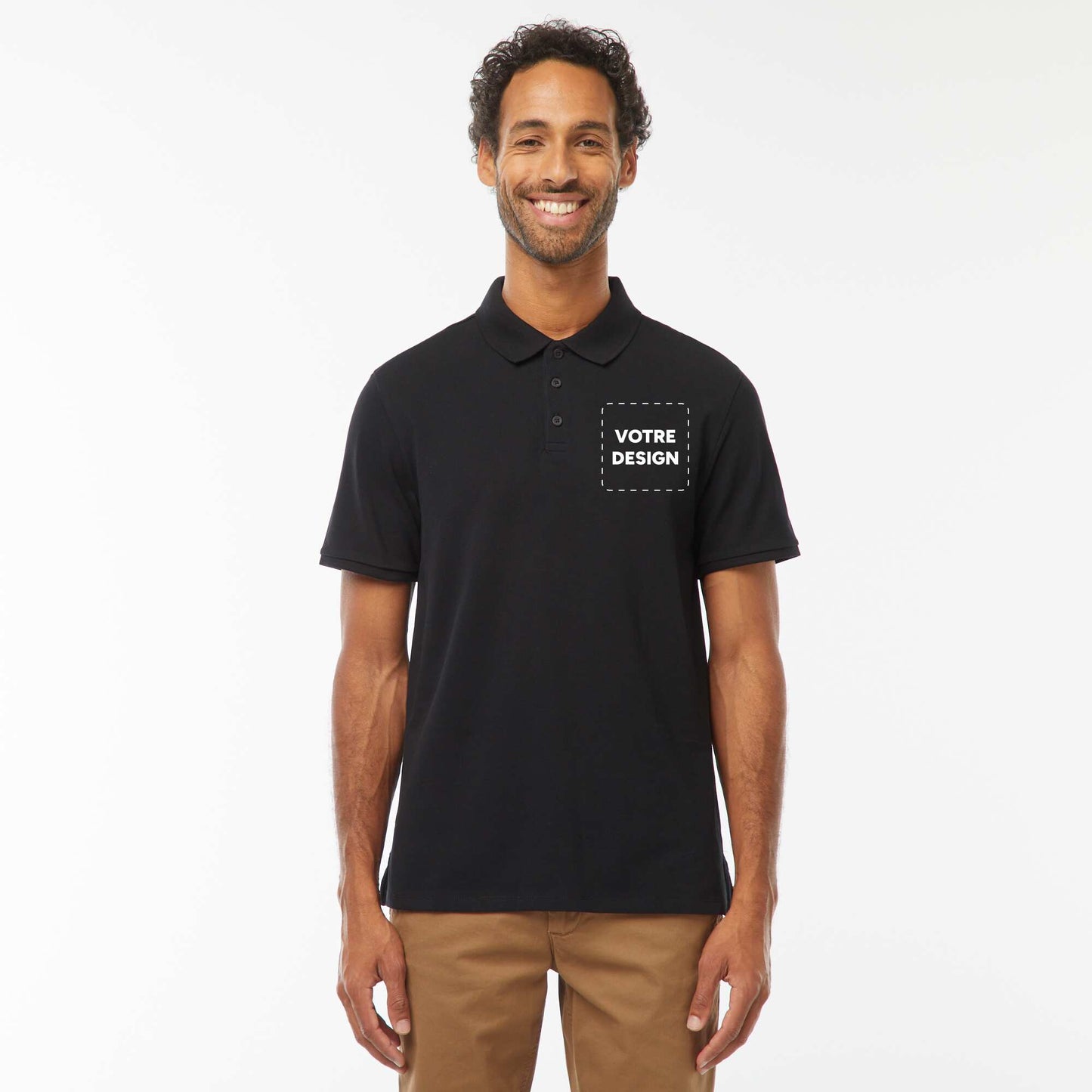 Polo maille piquée coton 220 gr - unisexe NOIR