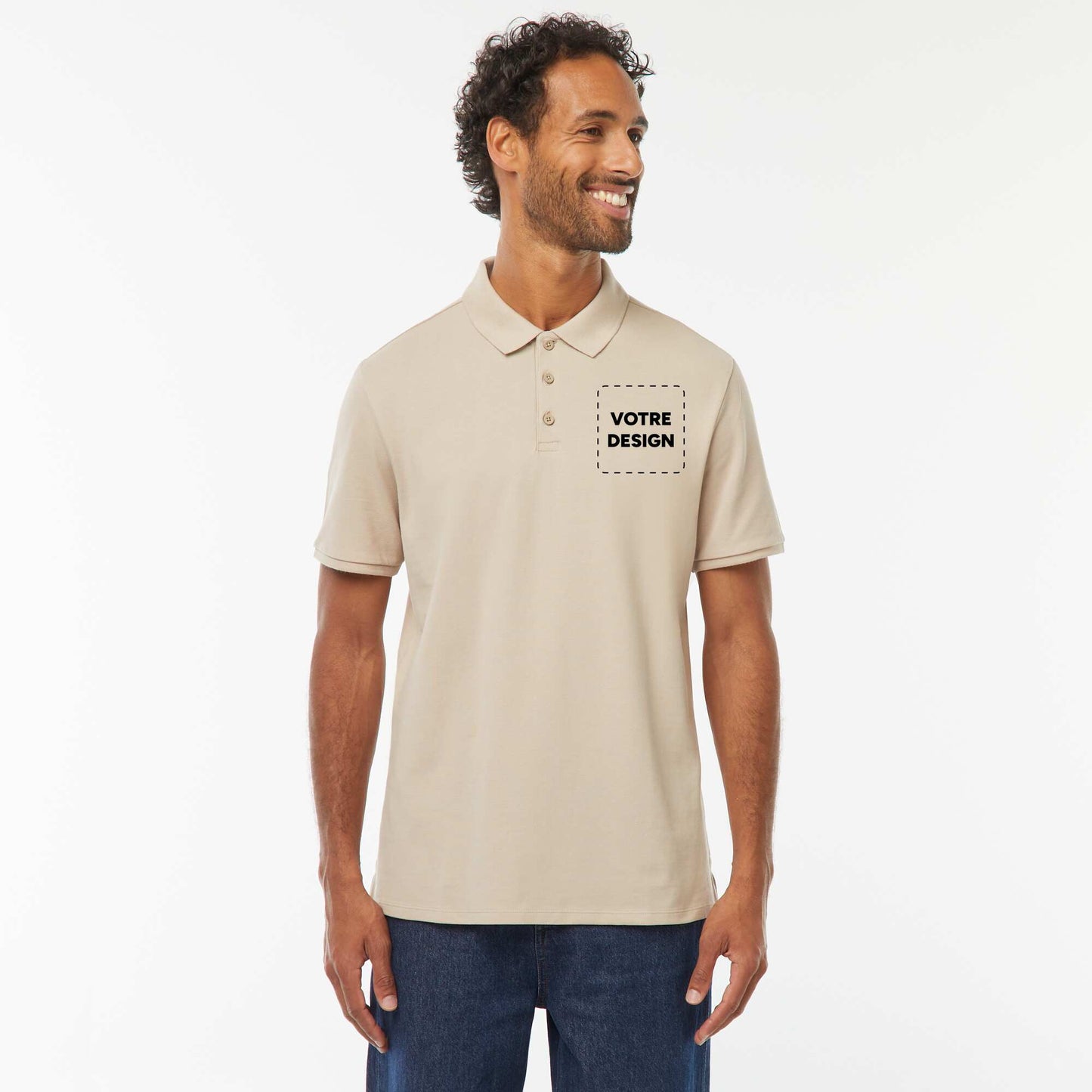 Polo maille piquée coton 220 gr - unisexe BEIGE