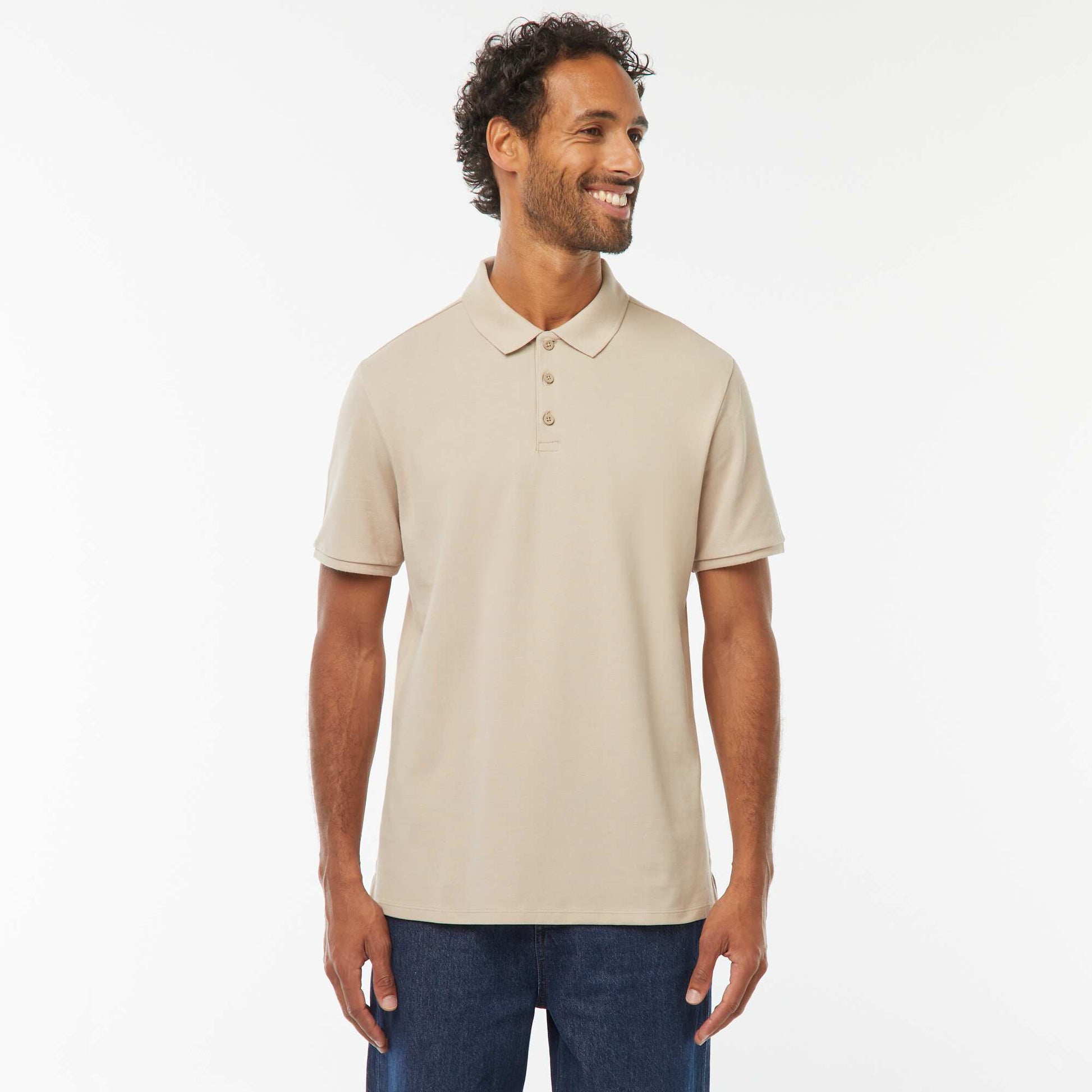 Polo maille piquée coton 220 gr - unisexe BEIGE