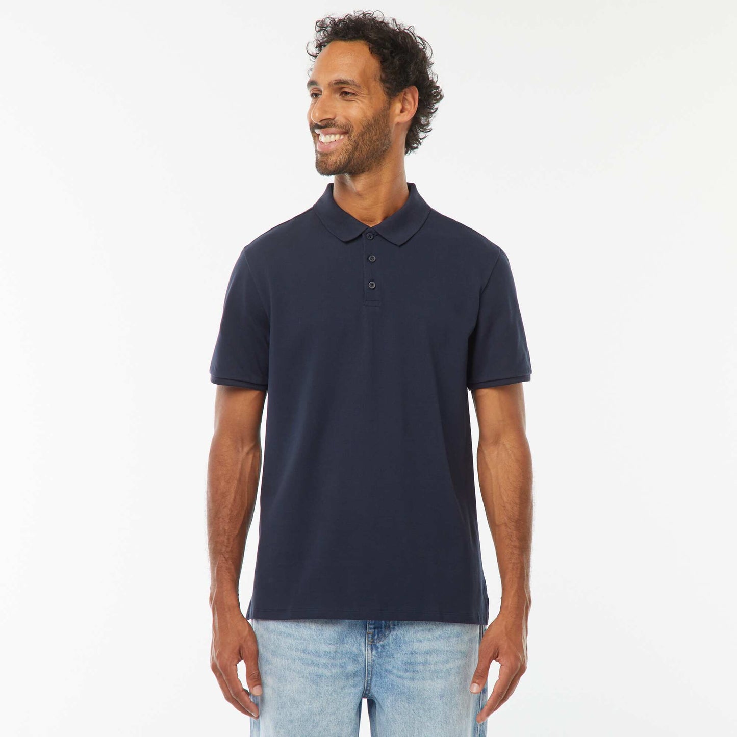 Polo maille piquée coton 220 gr - unisexe BLEU MARINE
