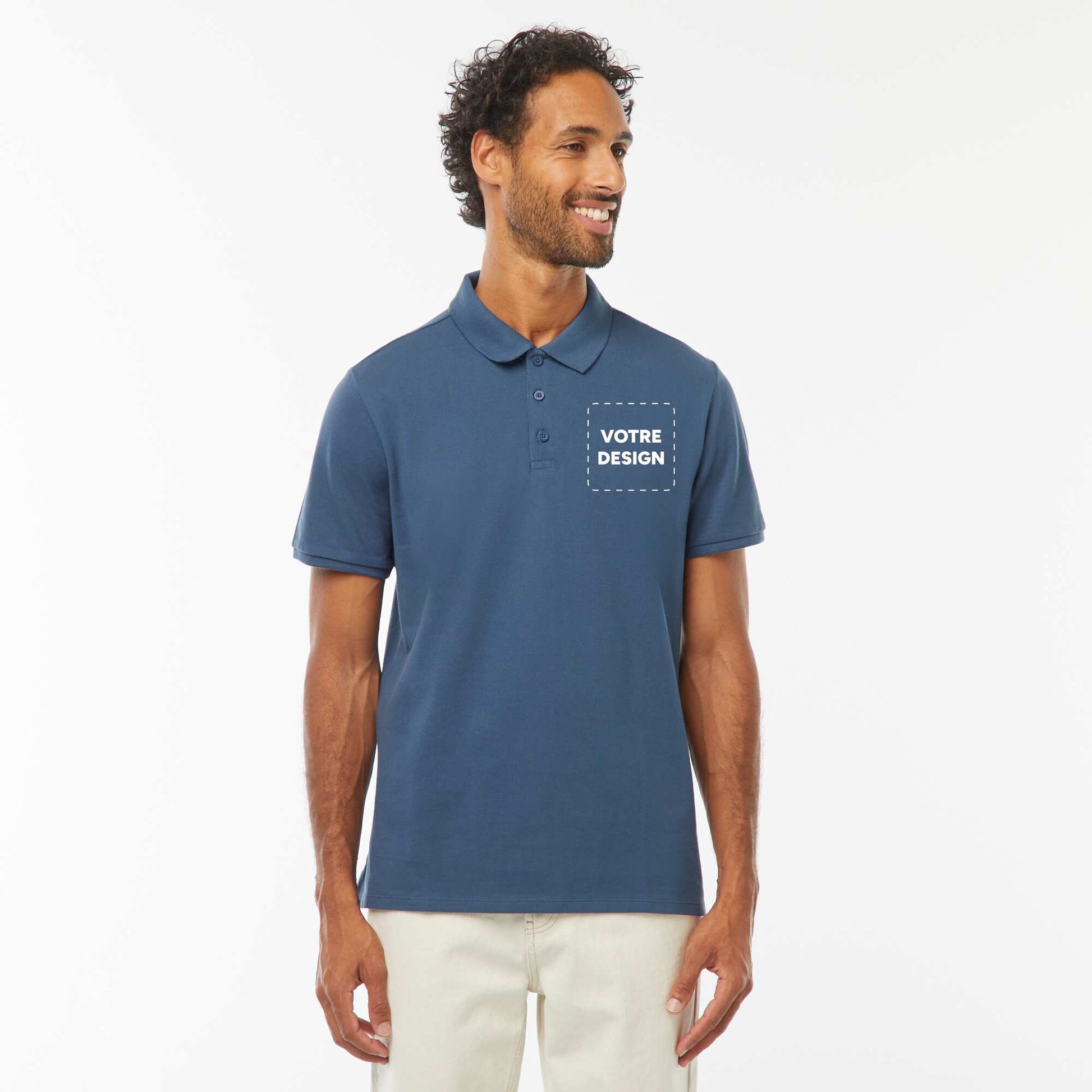Polo maille piquée coton 220 gr - unisexe BLEU