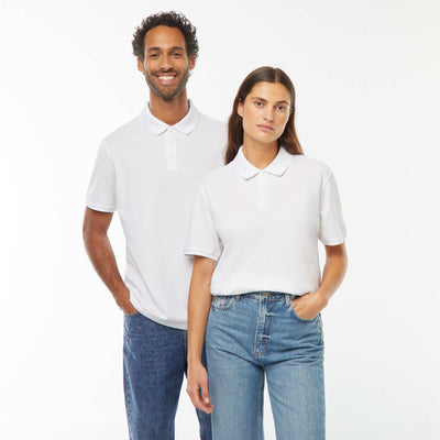 Polo maille piquée coton 220 gr - unisexe BLANC