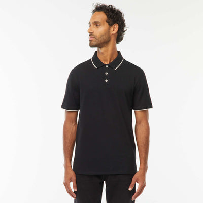 Polo maille piquée coton 220 gr NOIR