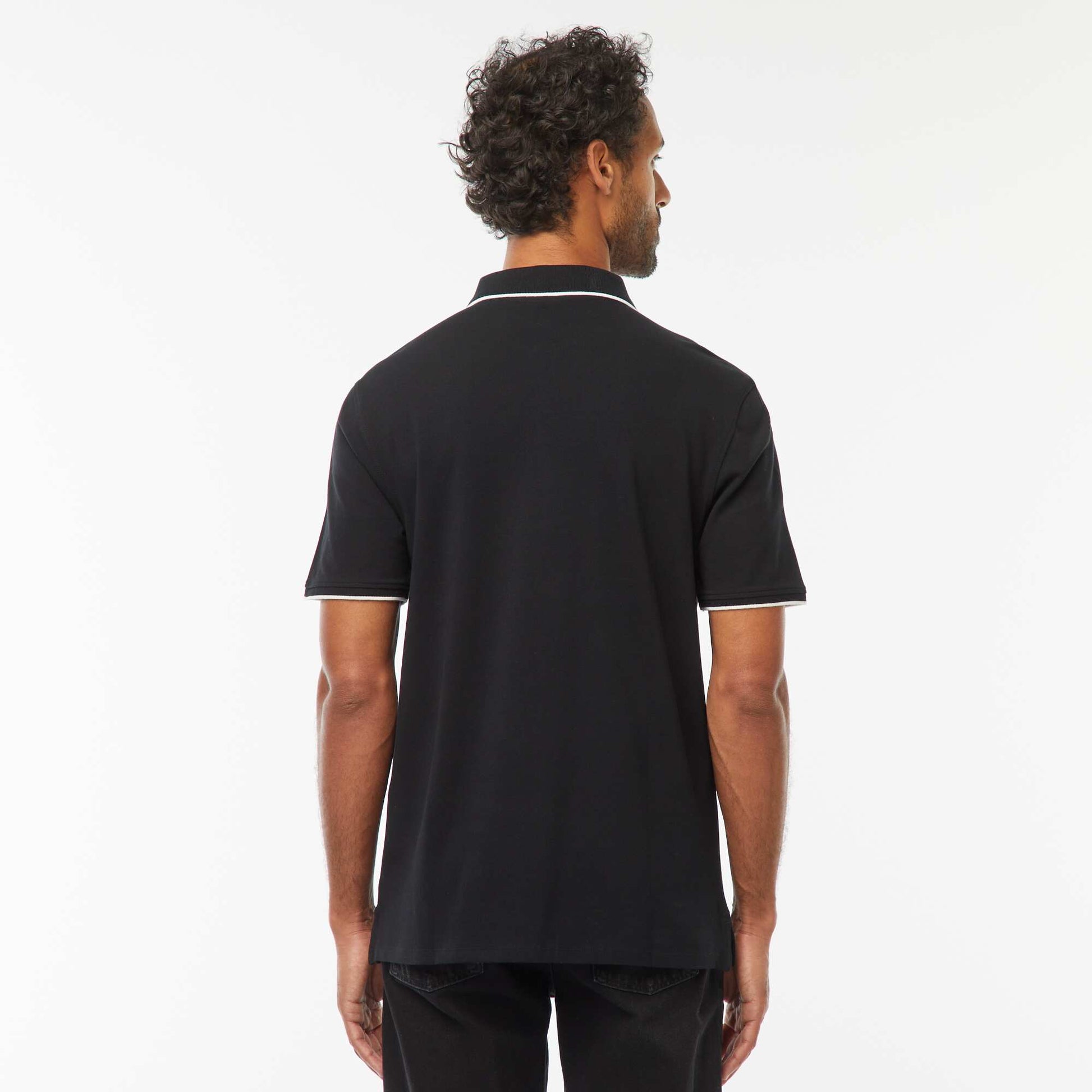 Polo maille piquée coton 220 gr NOIR
