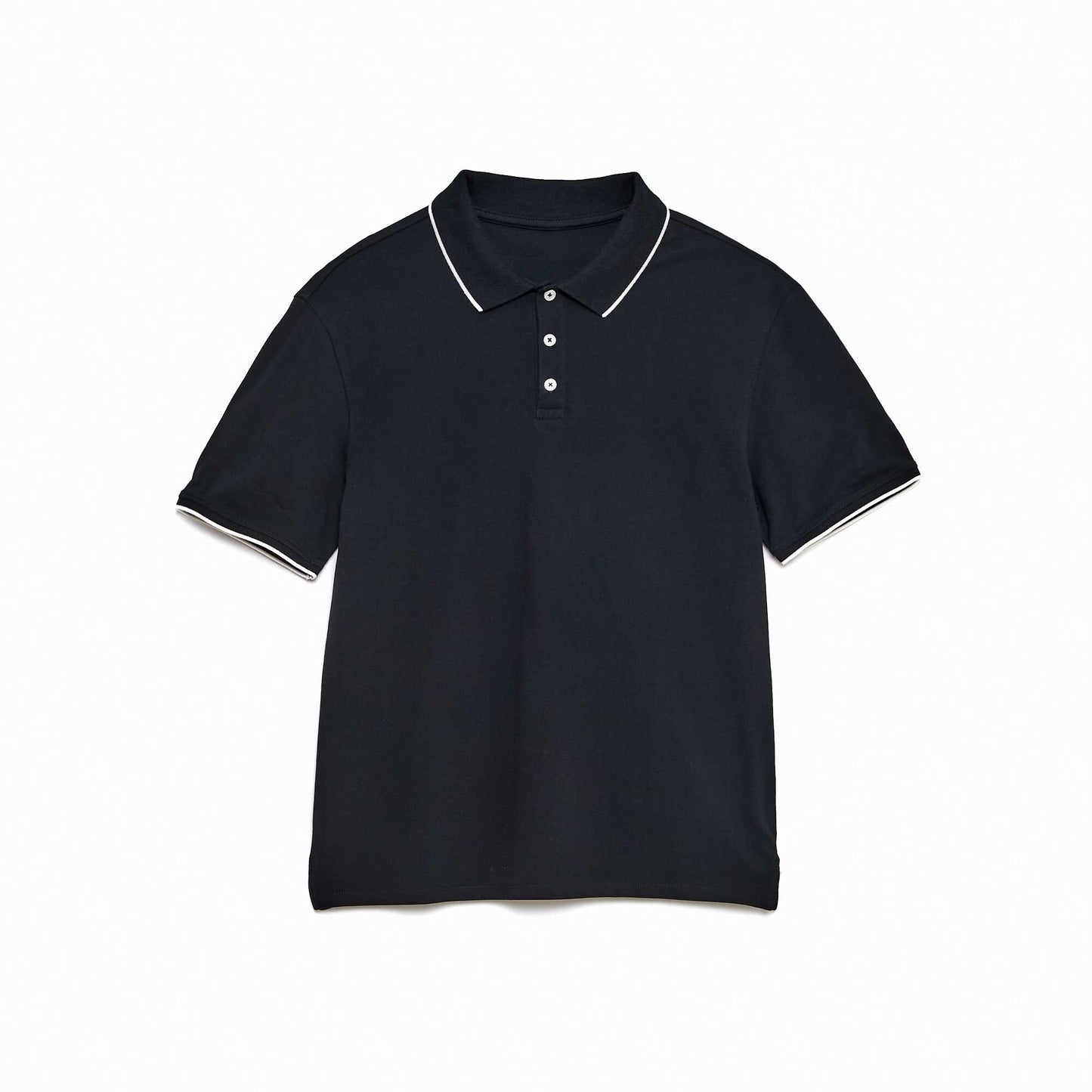 Polo maille piquée coton 220 gr NOIR