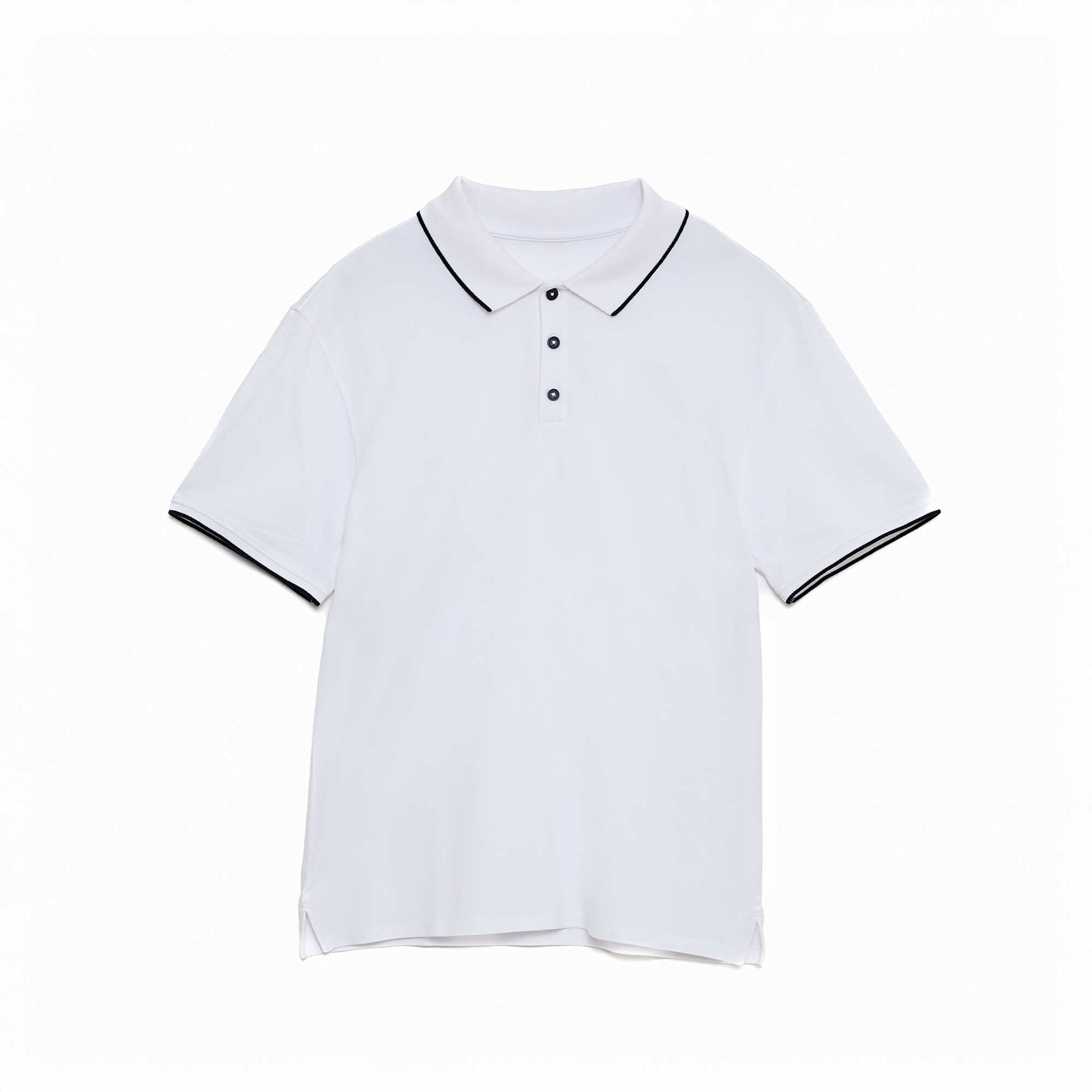 Polo maille piquée coton 220 gr BLANC