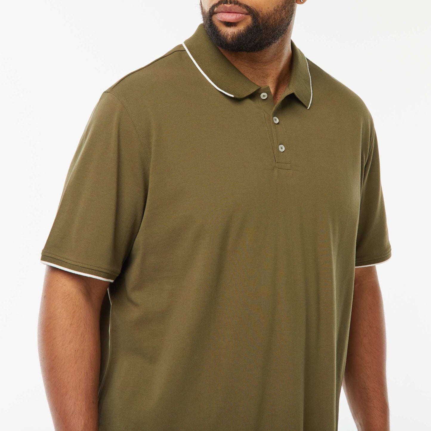 Polo maille piquée coton 220 gr KAKI
