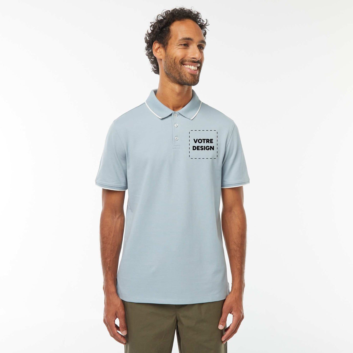 Polo maille piquée coton 220 gr BLEU
