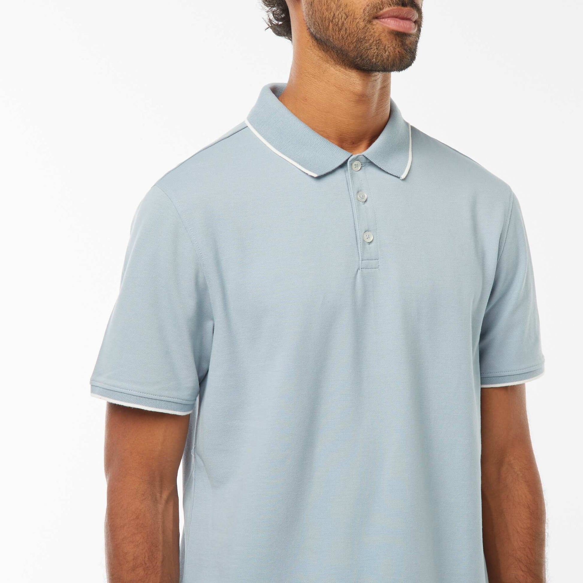 Polo maille piquée coton 220 gr BLEU