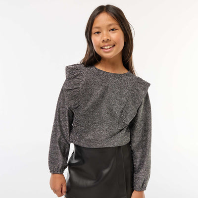 T-shirt brillant manches longues GRIS