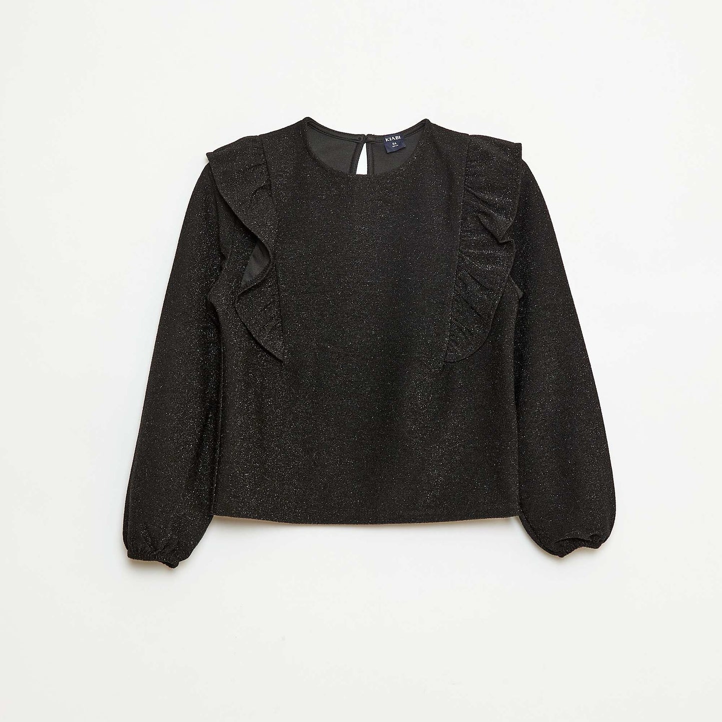 T-shirt brillant manches longues NOIR