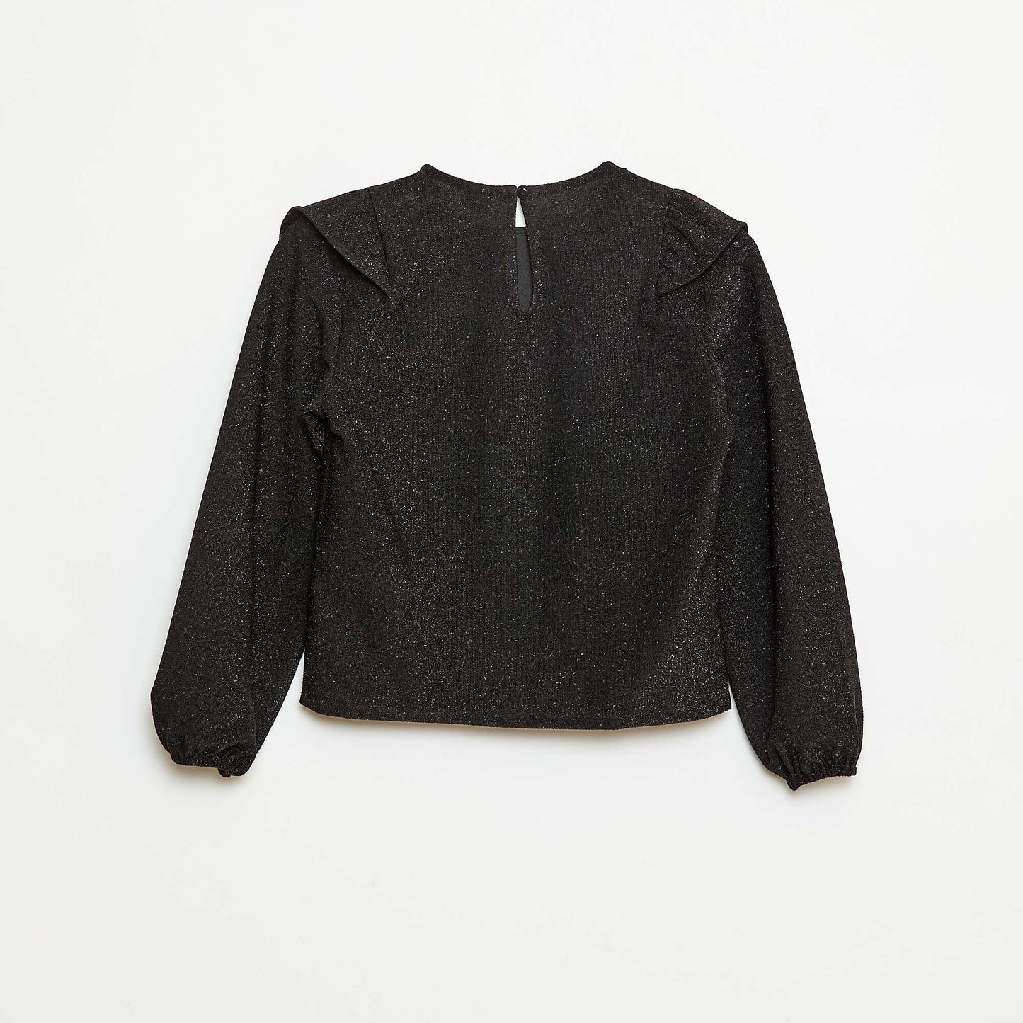 T-shirt brillant manches longues NOIR