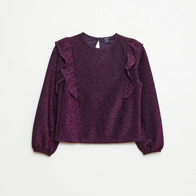 T-shirt brillant manches longues VIOLET