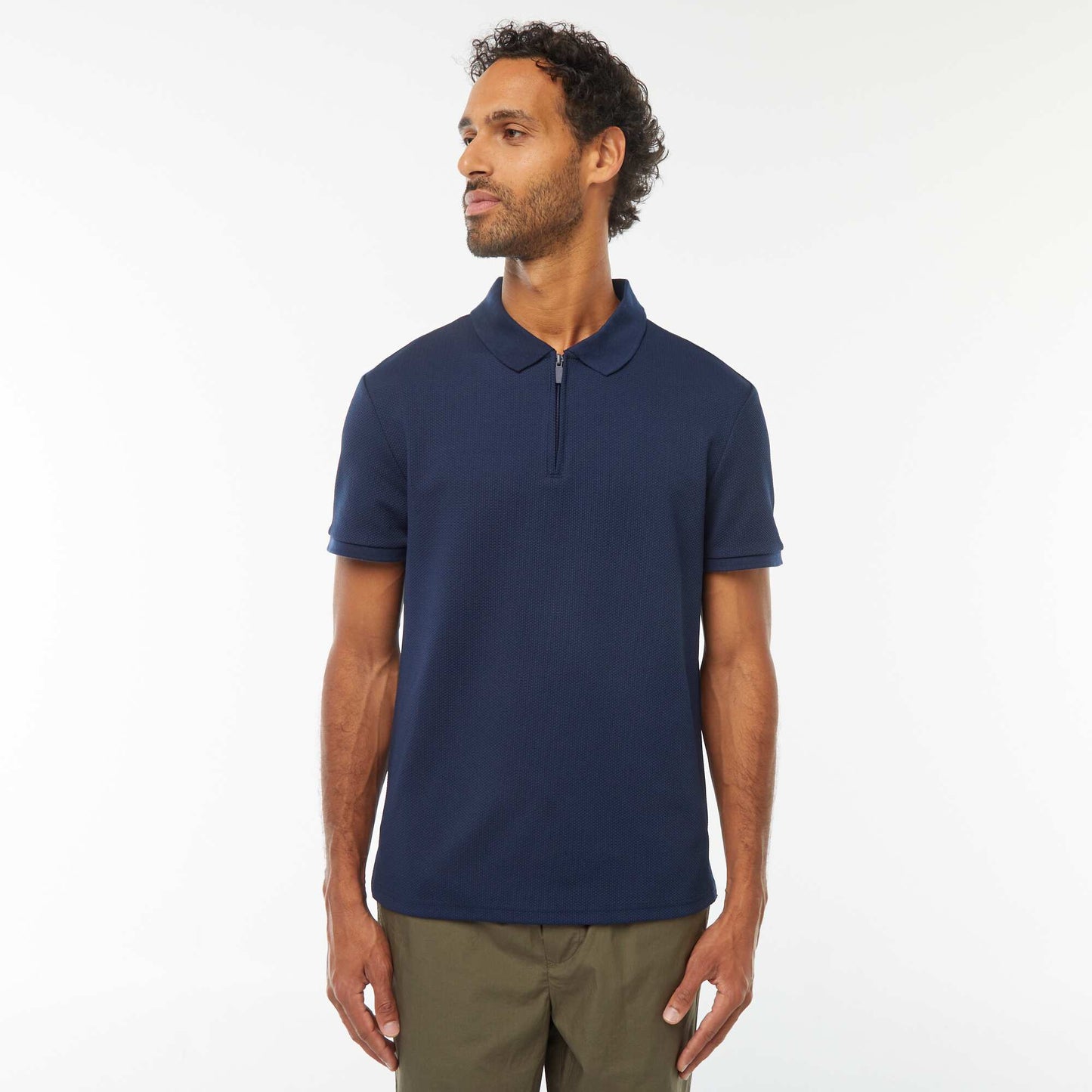 Polo maille piquée polyester 250 gr BLEU MARINE