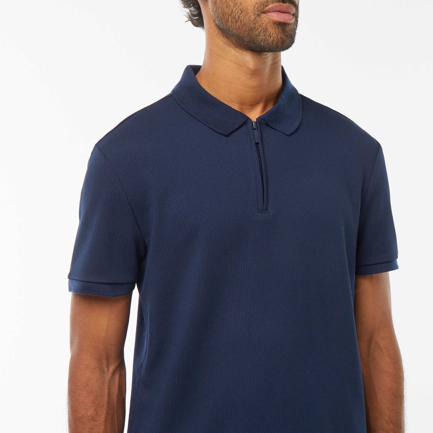 Polo maille piquée polyester 250 gr BLEU MARINE